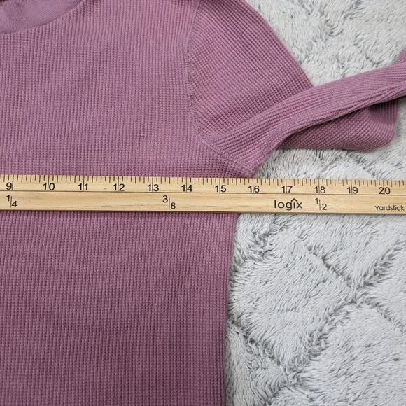 Sundance Top Women's Small P Pink Purple Thermal Waffle Shirt Button Cuffs - Picture 5 of 7
